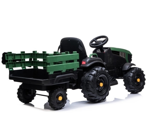 Electric Ride On Tractor with a trailer BDM0925 Military Green