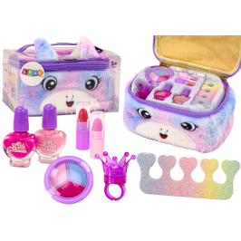 Beauty Set In Plush Cosmetic Bag Unicorn Nail Polish Shadows