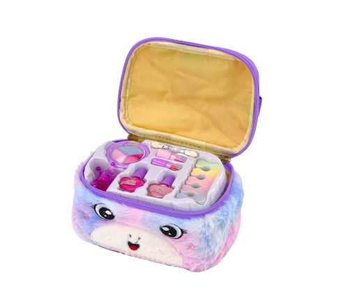 Beauty Set In Plush Cosmetic Bag Unicorn Nail Polish Shadows