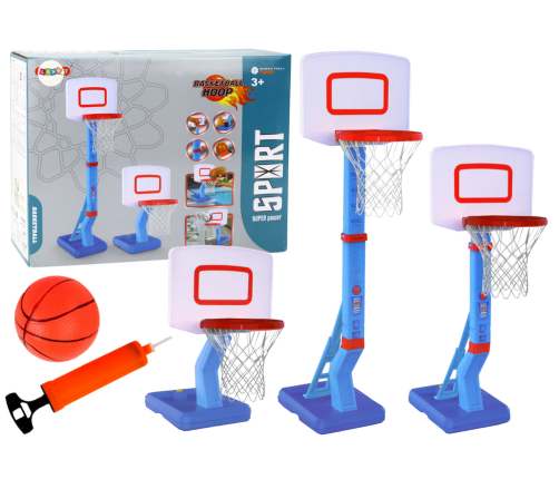 Basketball Basket Adjustable Ball Pump 138cm Blue