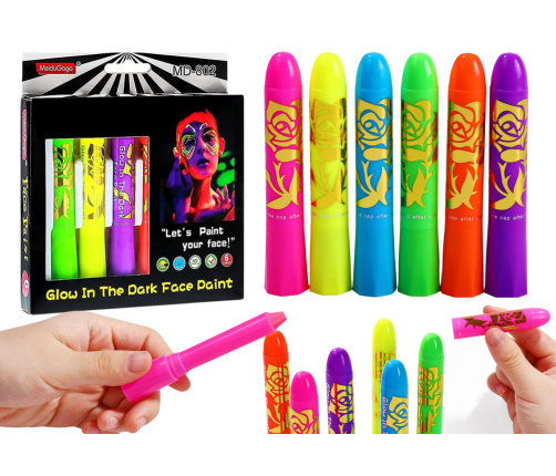 Neon Face Painting Set 6 pcs