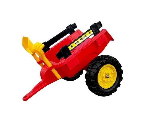 Herman tractor with trailer and bucket red 165 cm