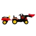 Herman tractor with trailer and bucket red 165 cm