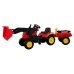 Herman tractor with trailer and bucket red 165 cm