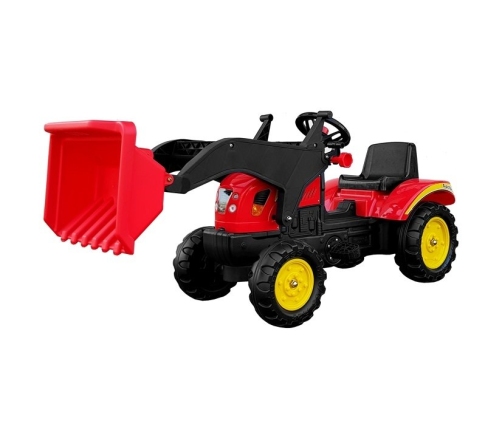 Herman tractor with trailer and bucket red 165 cm