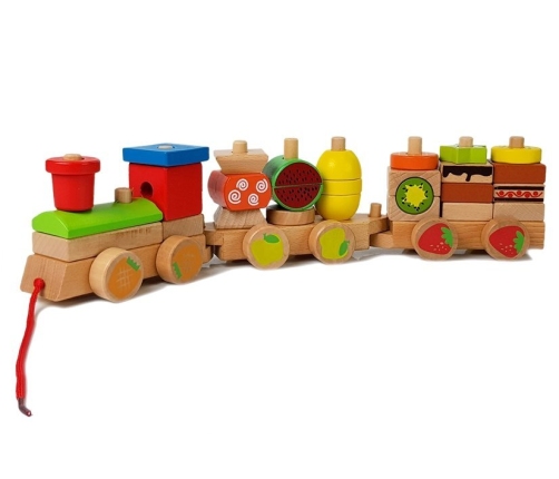 Wooden Train Blocks 30 Pieces Fruit 42cm