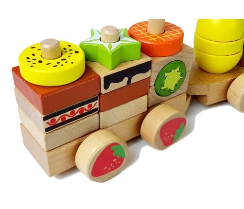 Wooden Train Blocks 30 Pieces Fruit 42cm