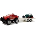 Set of Vehicles with Friction Off- road Car Red and Excavator