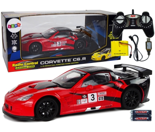 Racing Sports Car R/C 1:18 Corvette C6.R Red 2.4 G Lights