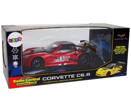 Racing Sports Car R/C 1:18 Corvette C6.R Red 2.4 G Lights