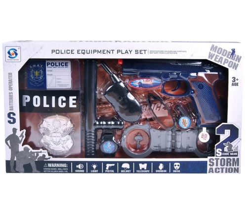 Police Set with sound and light effects STORM ACTION 10 Pieces