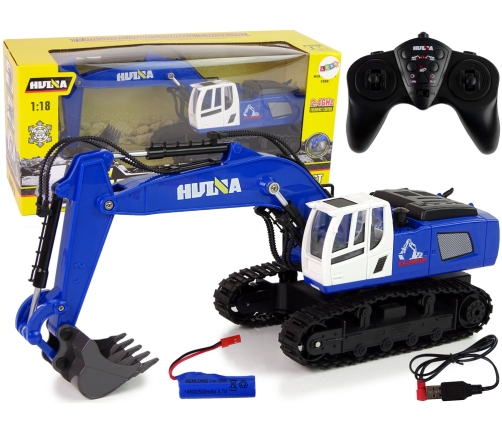 Caterpillar Excavator Pilot R/C Remote Controlled Metal Parts Blue