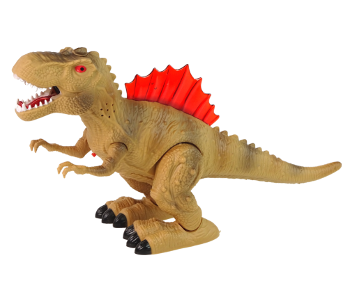 Dinosaur Breathes Fire Steam Lights Battery Pack Brown