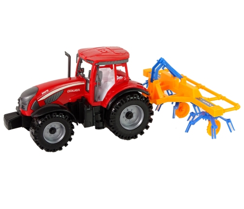 Red Tractor with Rake Friction Drive