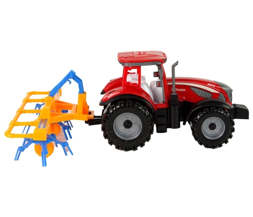 Red Tractor with Rake Friction Drive