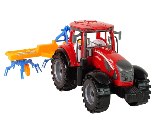 Red Tractor with Rake Friction Drive