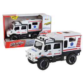 Offroad Vehicle Ambulance White Opening Doors Sounds Lights