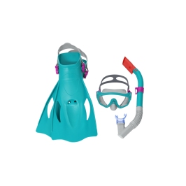 Diving Set Mask, Snorkel, Fins Blue Bestway 25020