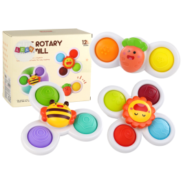 Sensory Toy Spinners Bee Sun Carrot Suction Cups