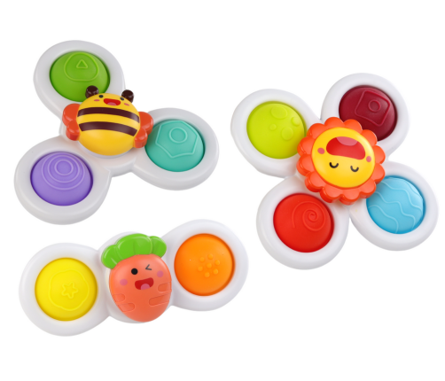 Sensory Toy Spinners Bee Sun Carrot Suction Cups