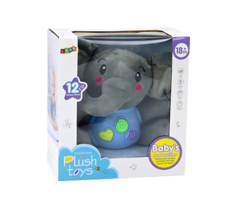 ﻿Plush Elephant Interactive Plush Blue Playing 19 cm