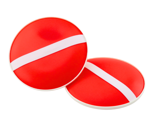 Arcade Game Round Paddles Ball With Suction Cups Red