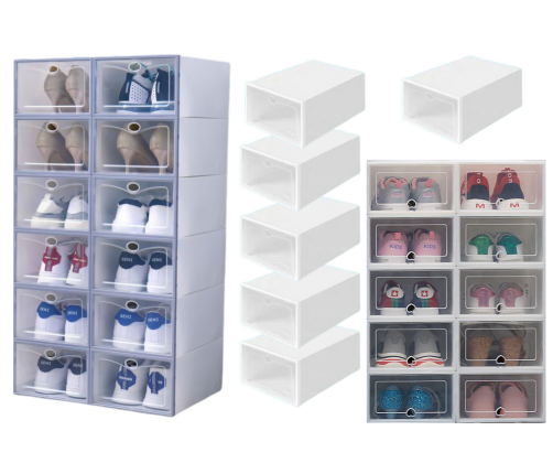 Transparent Shoe Cabinet Organizer Boxes 10 Pcs