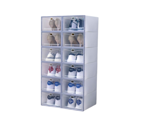 Transparent Shoe Cabinet Organizer Boxes 10 Pcs