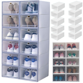 Transparent Shoe Cabinet Organizer Boxes 10 Pcs