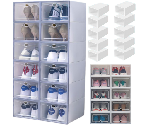 Transparent Shoe Cabinet Organizer Boxes 10 Pcs