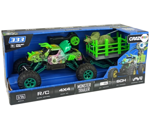 Green Dinosaur Terrain Trailer 1:14 2.4G