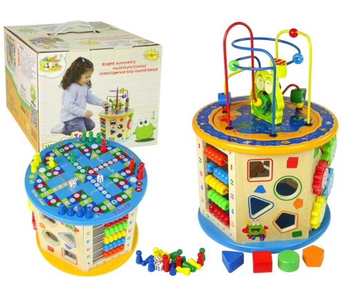 Educational Wooden Cube Sorter Maze Abacus Game Ludo Pawns