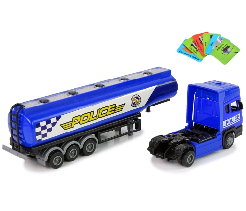 Blue Police Tank Truck 30 cm Long