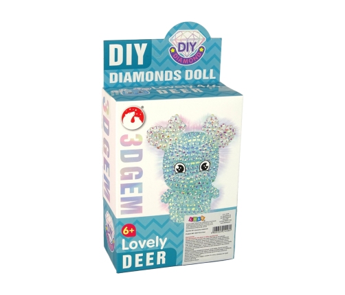 DIY Diamond Reindeer DIY Crystals 3D Keyring Set Blue