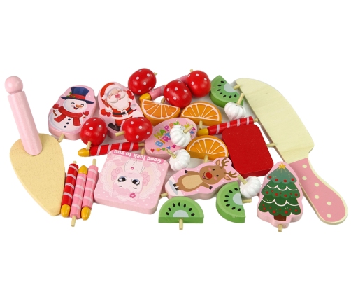 Wooden Velcro Cake Decorating Accessories Fruit