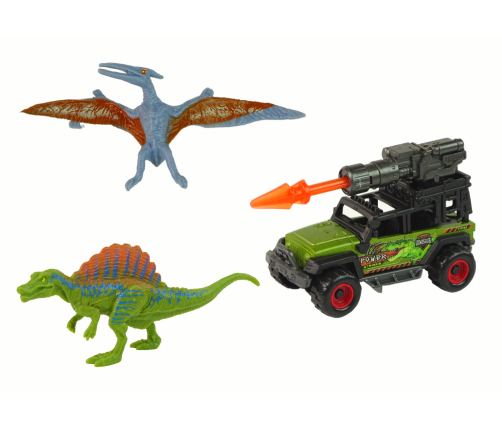 Dinosaurs Figures Car With Rocket Set