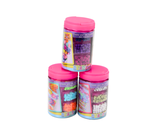 Set of beads in a jar for creating jewelry 3in1