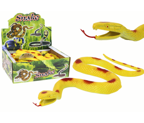 Artificial Rubber Snake Yellow with Red Patches Structural