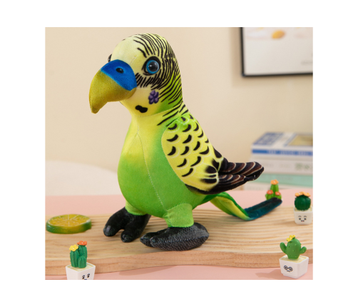 Plush Green Parrot Mascot 20 cm