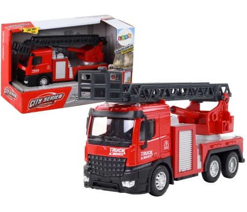 Red Fire Truck With Extendable Ladder Boom