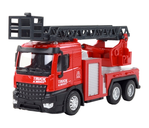 Red Fire Truck With Extendable Ladder Boom