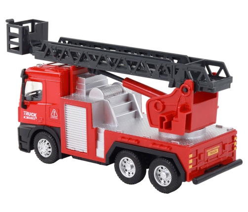 Red Fire Truck With Extendable Ladder Boom