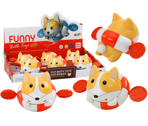 Mechanical Bath Toy Wind-Up Fox in a Wheel