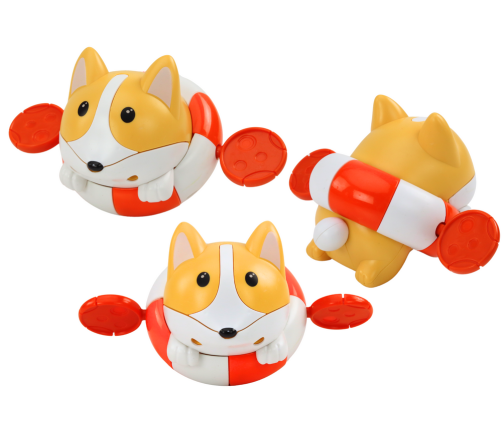 Mechanical Bath Toy Wind-Up Fox in a Wheel