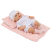 Baby Doll in White Pajamas, Hat, Blanket, Cushion