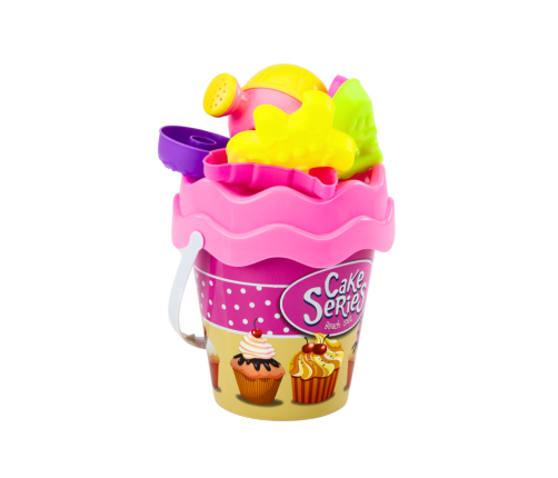 Sand Bucket Set Watering Can Molds Pink Sweets 8 pcs.