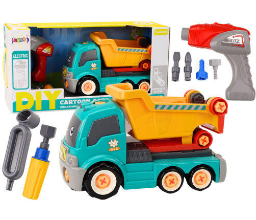 Cartoon Tipper Truck Turning DIY Turquoise