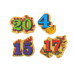 Set of Wooden Number Picture Magnets, 20 pieces