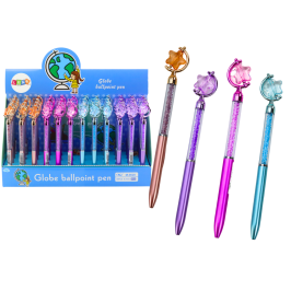 Ballpoint Pen With Star Diamonds Blue Refill 0.7mm Mix