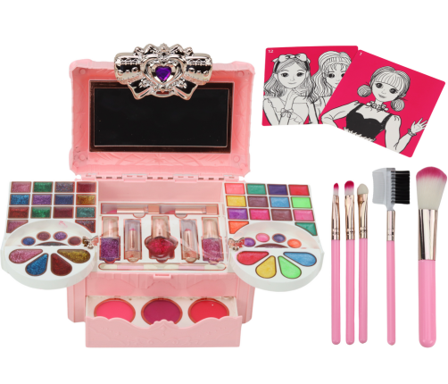 Beauty Makeup Set In Box Cards With Models Brushes